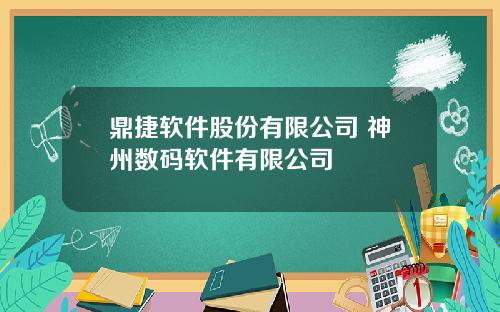 鼎捷软件股份有限公司 神州数码软件有限公司