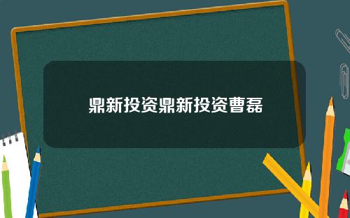 鼎新投资鼎新投资曹磊