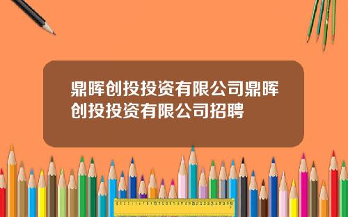 鼎晖创投投资有限公司鼎晖创投投资有限公司招聘