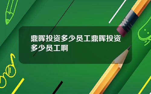 鼎晖投资多少员工鼎晖投资多少员工啊