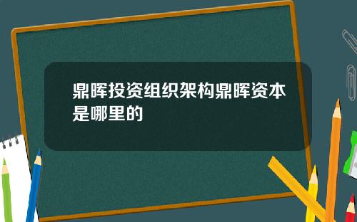 鼎晖投资组织架构鼎晖资本是哪里的