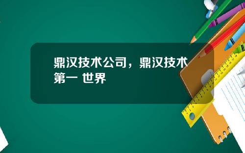 鼎汉技术公司，鼎汉技术 第一 世界