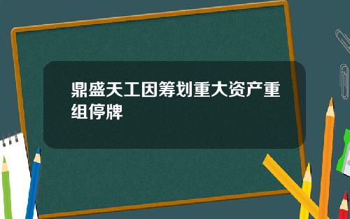 鼎盛天工因筹划重大资产重组停牌