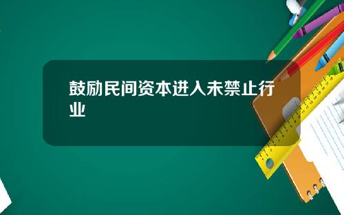鼓励民间资本进入未禁止行业