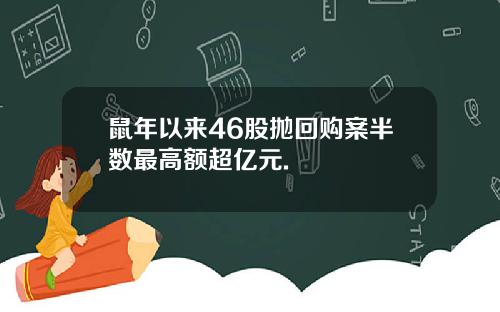 鼠年以来46股抛回购案半数最高额超亿元.
