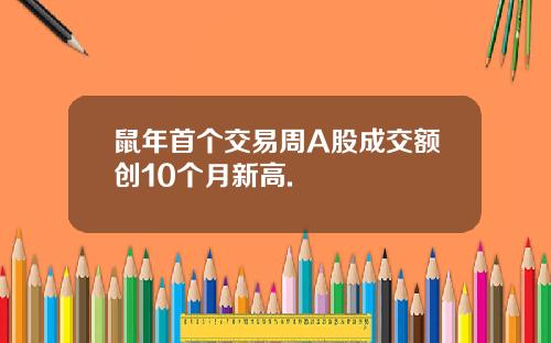 鼠年首个交易周A股成交额创10个月新高.