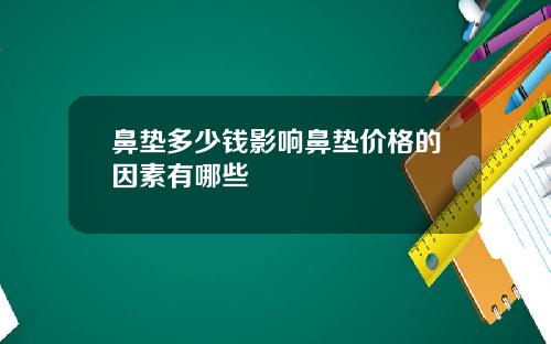 鼻垫多少钱影响鼻垫价格的因素有哪些