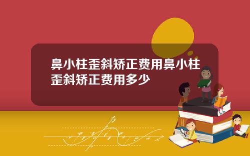 鼻小柱歪斜矫正费用鼻小柱歪斜矫正费用多少