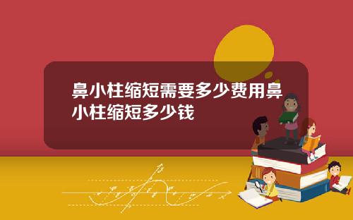 鼻小柱缩短需要多少费用鼻小柱缩短多少钱