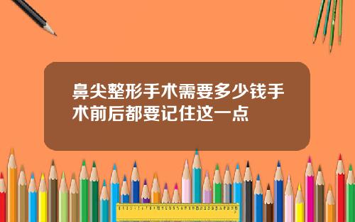 鼻尖整形手术需要多少钱手术前后都要记住这一点