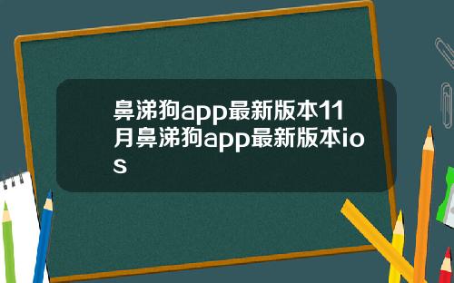 鼻涕狗app最新版本11月鼻涕狗app最新版本ios