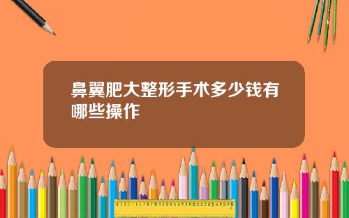 鼻翼肥大整形手术多少钱有哪些操作