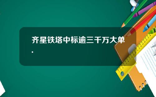 齐星铁塔中标逾三千万大单.