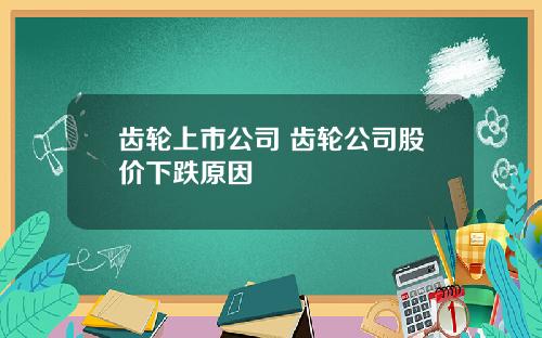 齿轮上市公司 齿轮公司股价下跌原因