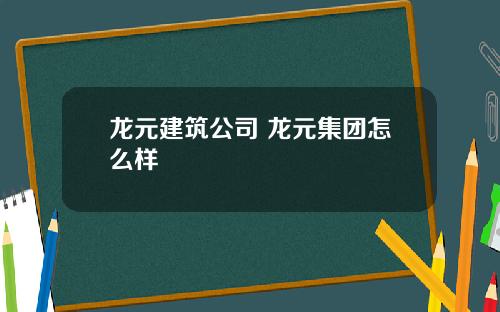 龙元建筑公司 龙元集团怎么样