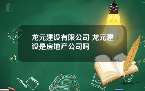 龙元建设有限公司 龙元建设是房地产公司吗