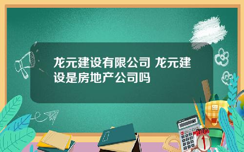 龙元建设有限公司 龙元建设是房地产公司吗