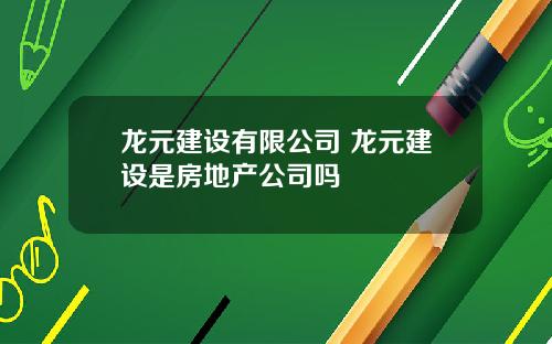 龙元建设有限公司 龙元建设是房地产公司吗