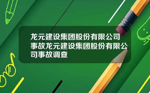 龙元建设集团股份有限公司事故龙元建设集团股份有限公司事故调查