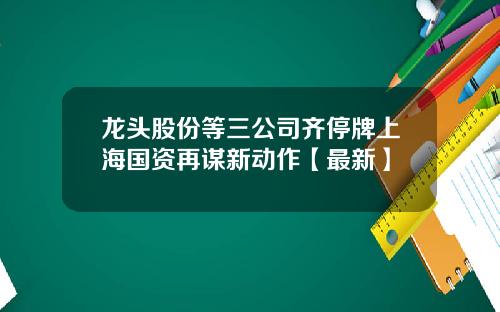 龙头股份等三公司齐停牌上海国资再谋新动作【最新】