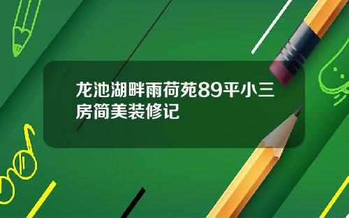 龙池湖畔雨荷苑89平小三房简美装修记
