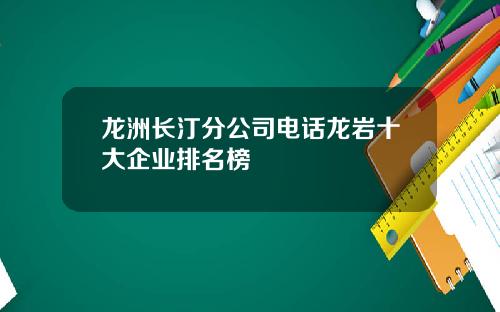 龙洲长汀分公司电话龙岩十大企业排名榜