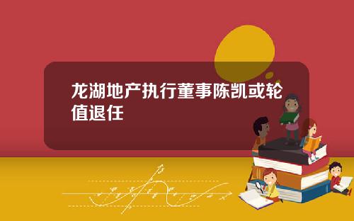 龙湖地产执行董事陈凯或轮值退任