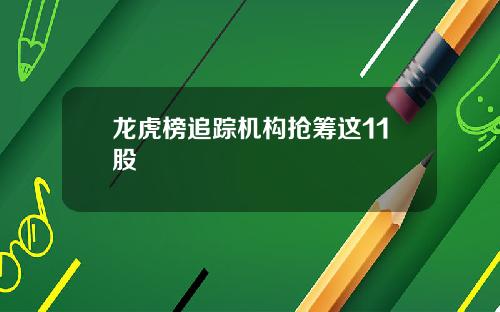 龙虎榜追踪机构抢筹这11股