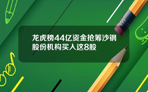 龙虎榜44亿资金抢筹沙钢股份机构买入这8股