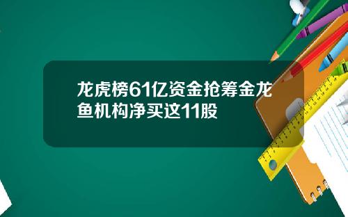 龙虎榜61亿资金抢筹金龙鱼机构净买这11股
