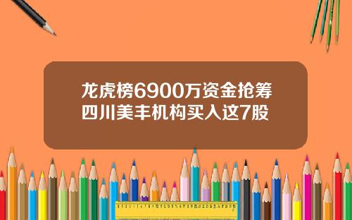 龙虎榜6900万资金抢筹四川美丰机构买入这7股