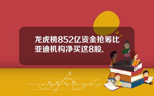 龙虎榜852亿资金抢筹比亚迪机构净买这8股.