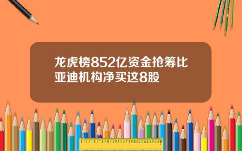龙虎榜852亿资金抢筹比亚迪机构净买这8股