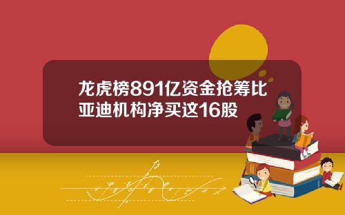 龙虎榜891亿资金抢筹比亚迪机构净买这16股