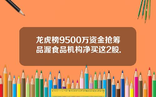 龙虎榜9500万资金抢筹品渥食品机构净买这2股.