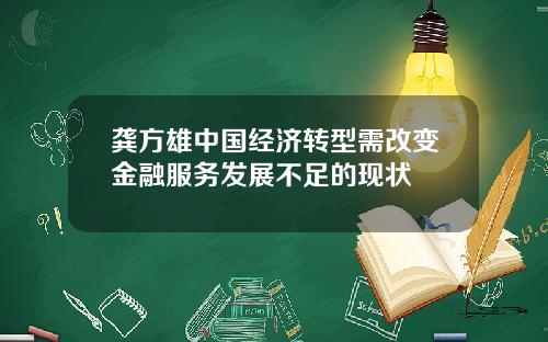 龚方雄中国经济转型需改变金融服务发展不足的现状
