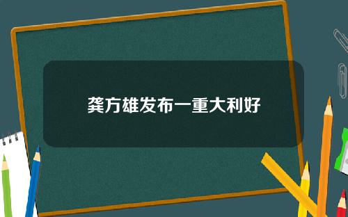 龚方雄发布一重大利好
