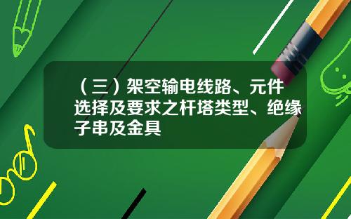 （三）架空输电线路、元件选择及要求之杆塔类型、绝缘子串及金具
