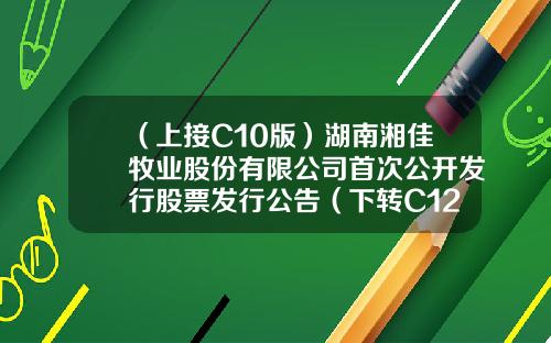 （上接C10版）湖南湘佳牧业股份有限公司首次公开发行股票发行公告（下转C12版）-铜陵天源股权投资集团有限公司