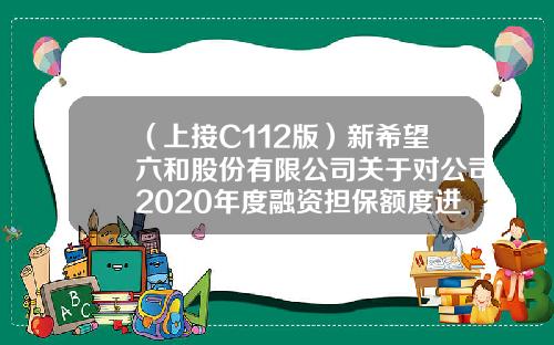 （上接C112版）新希望六和股份有限公司关于对公司2020年度融资担保额度进行预计的公告（下转C114版）-庆云六和饲料股份有限公司招聘