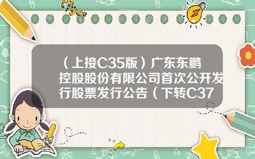 （上接C35版）广东东鹏控股股份有限公司首次公开发行股票发行公告（下转C37版）-武汉华工景程科技发展有限公司