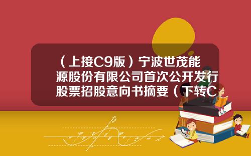 （上接C9版）宁波世茂能源股份有限公司首次公开发行股票招股意向书摘要（下转C11版）-宁波热电发行价多少