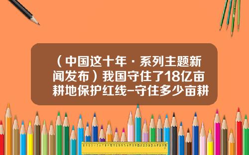（中国这十年·系列主题新闻发布）我国守住了18亿亩耕地保护红线-守住多少亩耕地红线