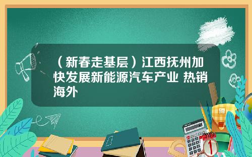 （新春走基层）江西抚州加快发展新能源汽车产业 热销海外