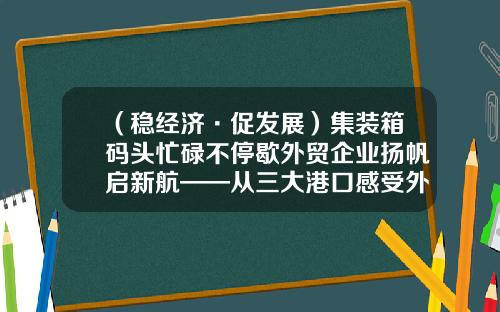 （稳经济·促发展）集装箱码头忙碌不停歇外贸企业扬帆启新航——从三大港口感受外贸大省山东经贸新律动-繁忙的码头公司