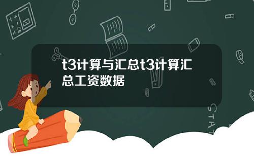 t3计算与汇总t3计算汇总工资数据