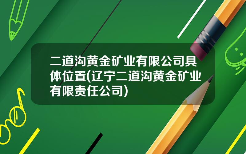二道沟黄金矿业有限公司具体位置(辽宁二道沟黄金矿业有限责任公司)