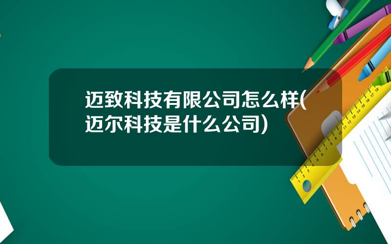 迈致科技有限公司怎么样(迈尔科技是什么公司)