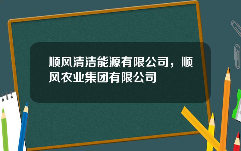 顺风清洁能源有限公司，顺风农业集团有限公司