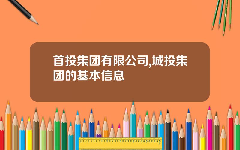 首投集团有限公司,城投集团的基本信息